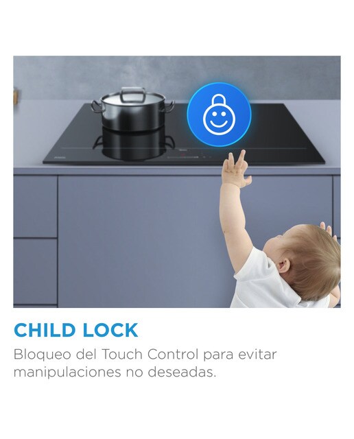 Placa de Indução Midea MIH740T467K0 de 3 Zonas e de 59 cm - Preto Vidro preto-9
