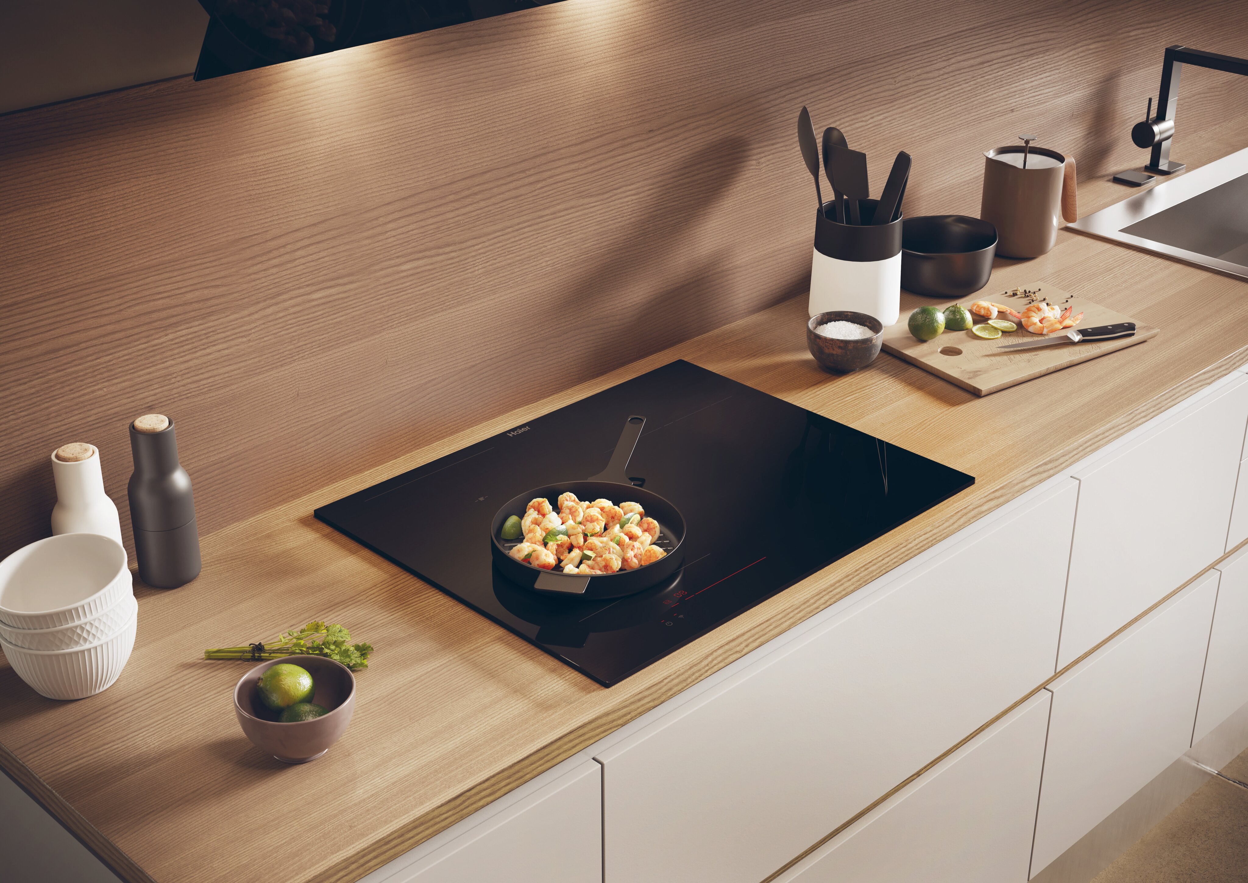 Placa de inducción Haier, 3 zonas + Zona Flex, WIFI, ID Series 2 - HAIFB53IRCS - Negro Negro-7