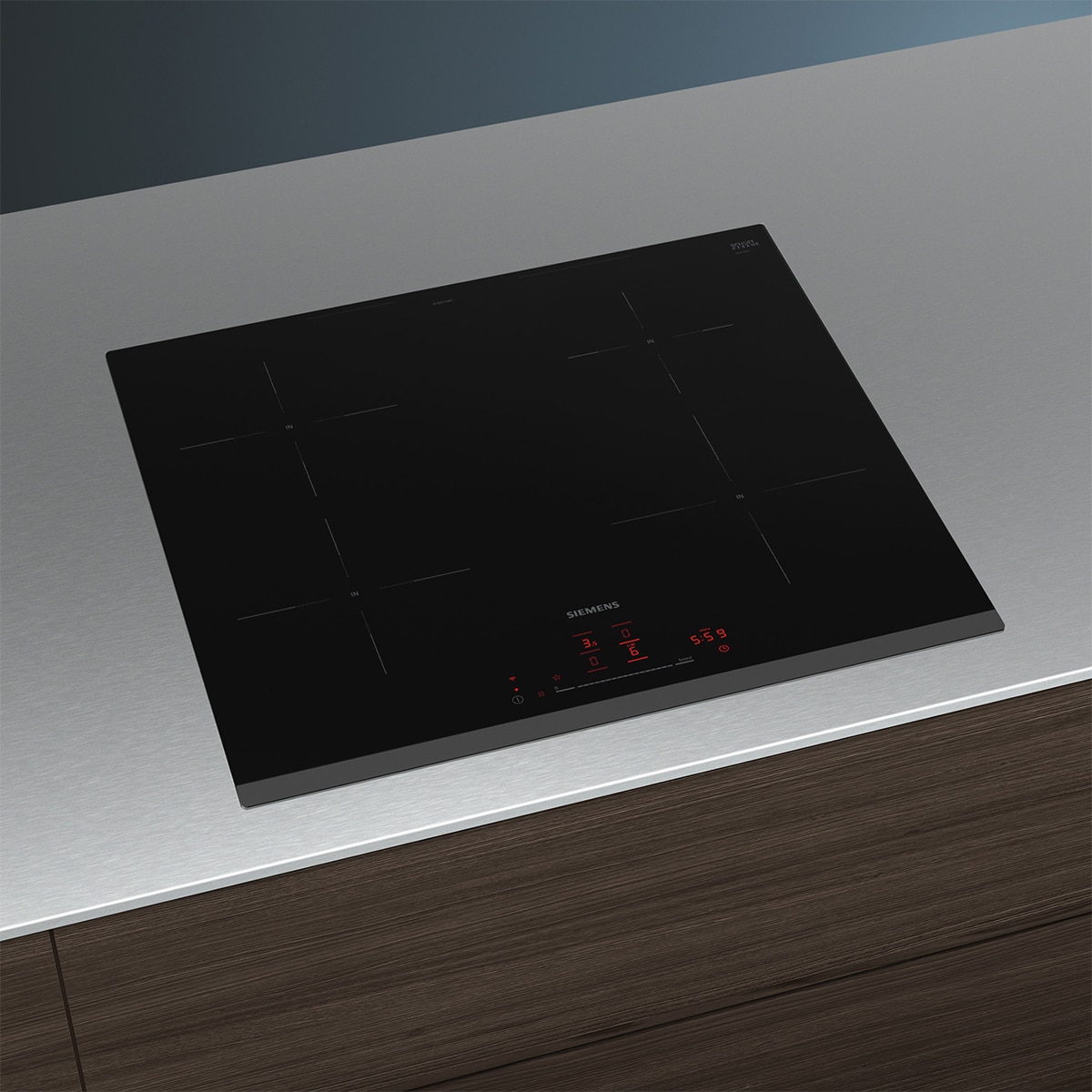 Placa de inducción Siemens iQ100, 4 zonas - EH631HEB1E Negro-4