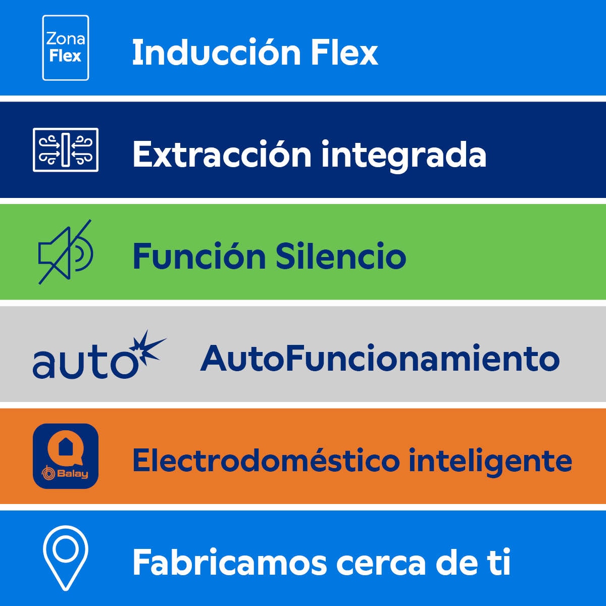 Imagen 15 de Placa inducción Balay con extractor integrado - 3EBC976LH - Negro Negro