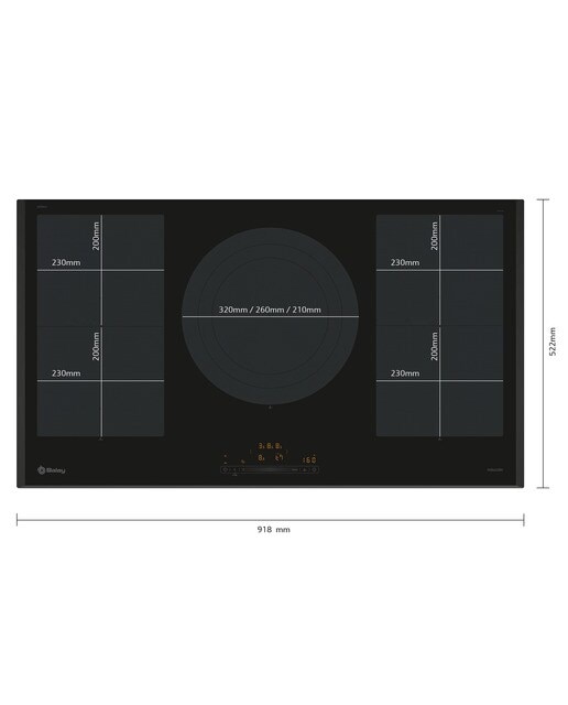 Placa de Indução Balay 3EB999LH com Zona Flex, de 5 Zonas e de 90 cm - Preto Preto-2