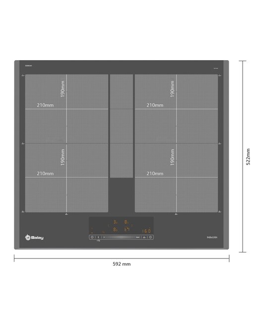 Placa inducción Balay con zona Flex - 3EB960AH - Negro Negro-2
