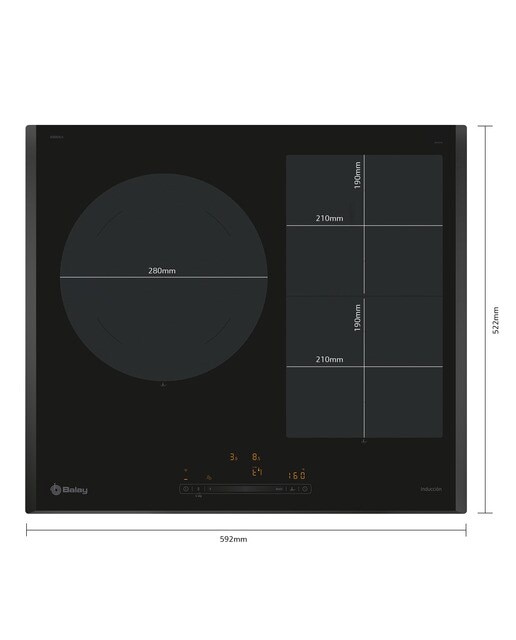 Placa de Indução Balay 3EB969LH com Zona Flex e de 59,2 cm - Preto Preto-2