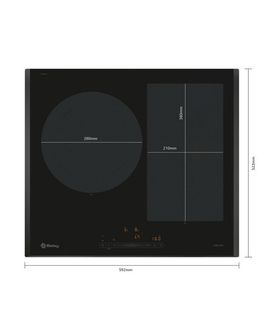 Placa de Indução Balay 3EB968LH com Zona Flex e de 59,2 cm - Preto Preto-2