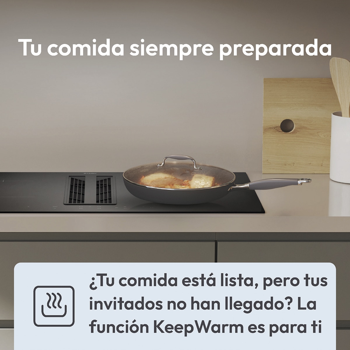 Placa de Inducción Candy con extractor integrado, 4 Zonas de Cocción, Cook - CIH8I4CF Negro-9