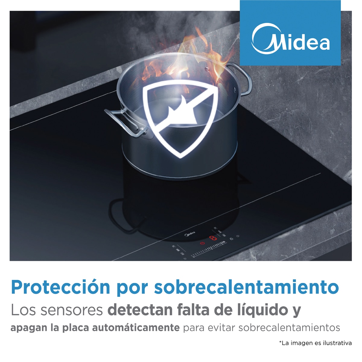 Placa Vitroceramica MIDEA con 3 zonas de cocción - MCH520T239K0 - Negro Negro-7