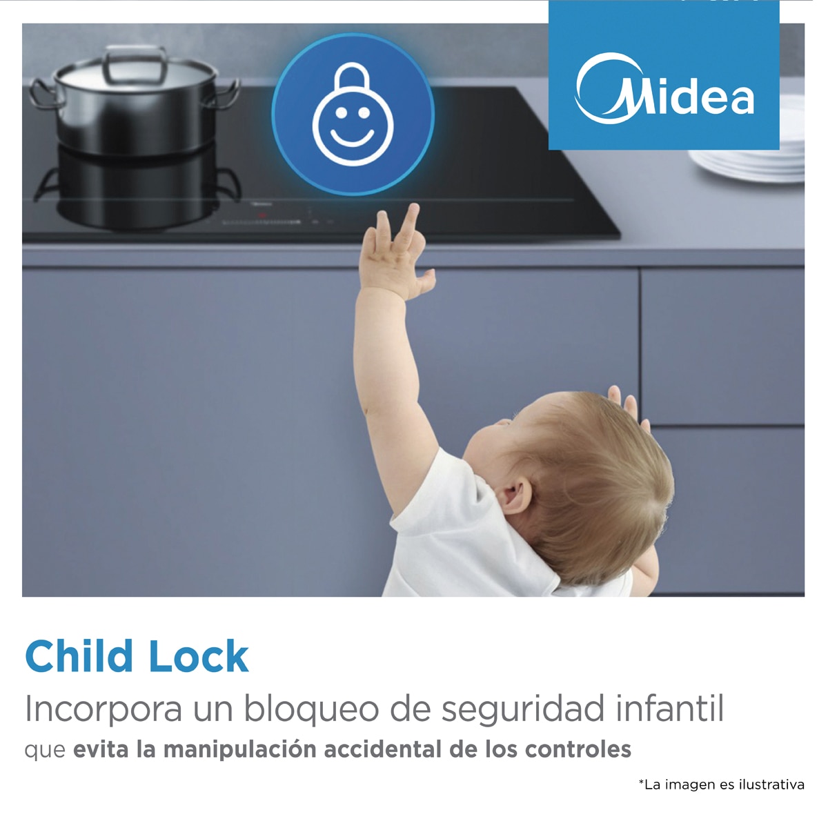 Placa Vitroceramica MIDEA con 3 zonas de cocción - MCH520T239K0 - Negro Negro-8