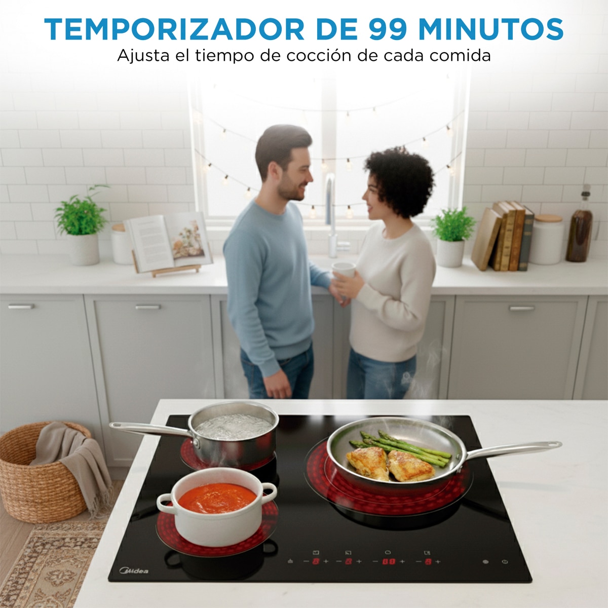 Placa Vitroceramica MIDEA con 3 zonas de cocción - MCH520T239K0 - Negro Negro-9