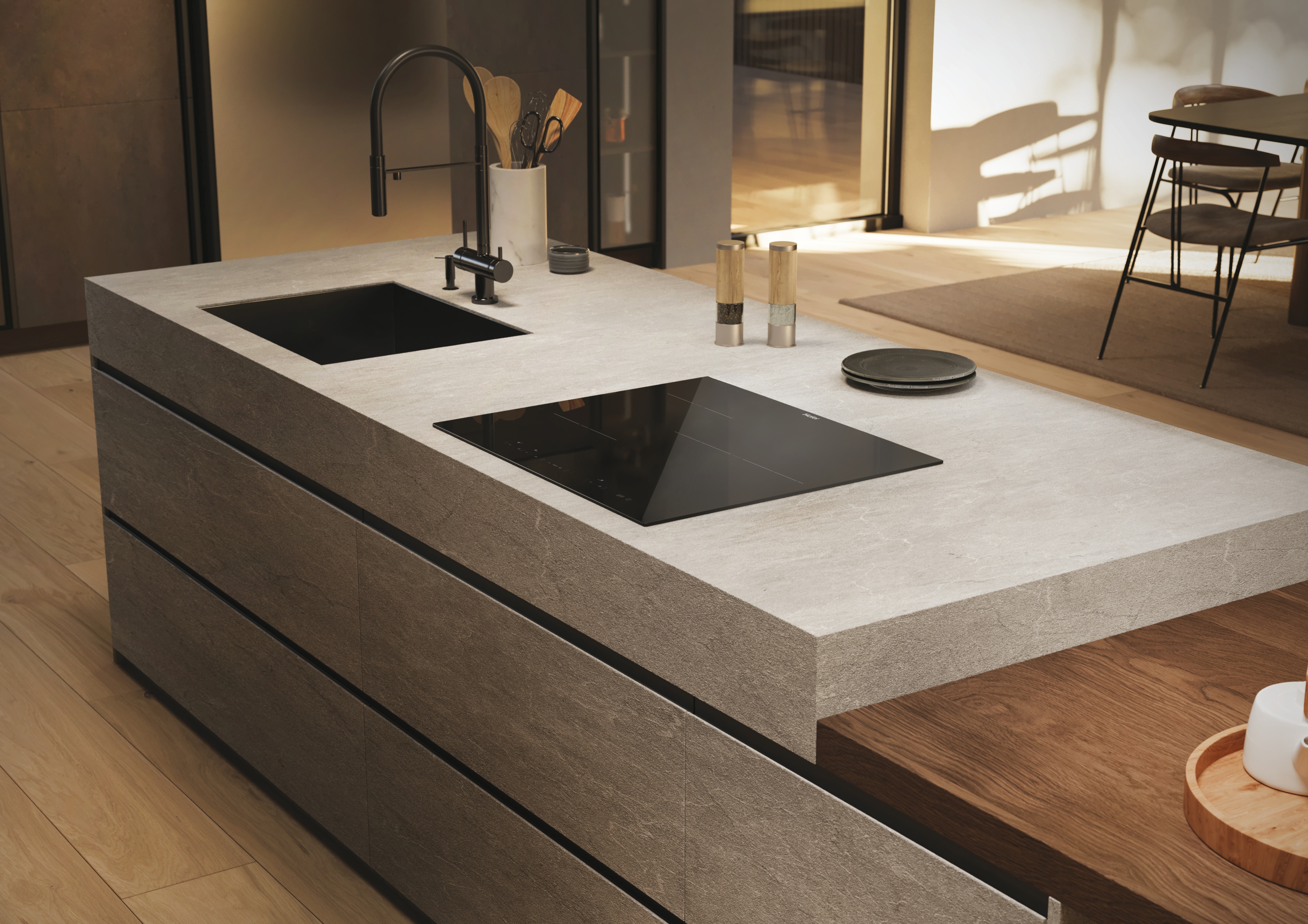 Placa de inducción Haier, 3 zonas con paellero de 32 cm, 9 niveles de potencia - HAI63DC Negro-7