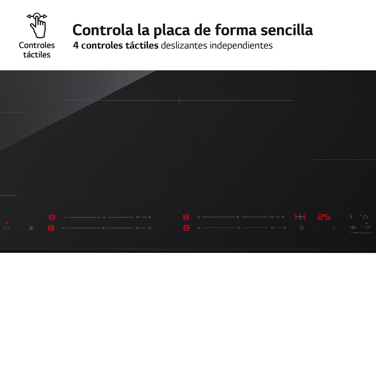 Placa de inducción LG con 4 zonas, 80cm- CI5Z3025BN Negro-3