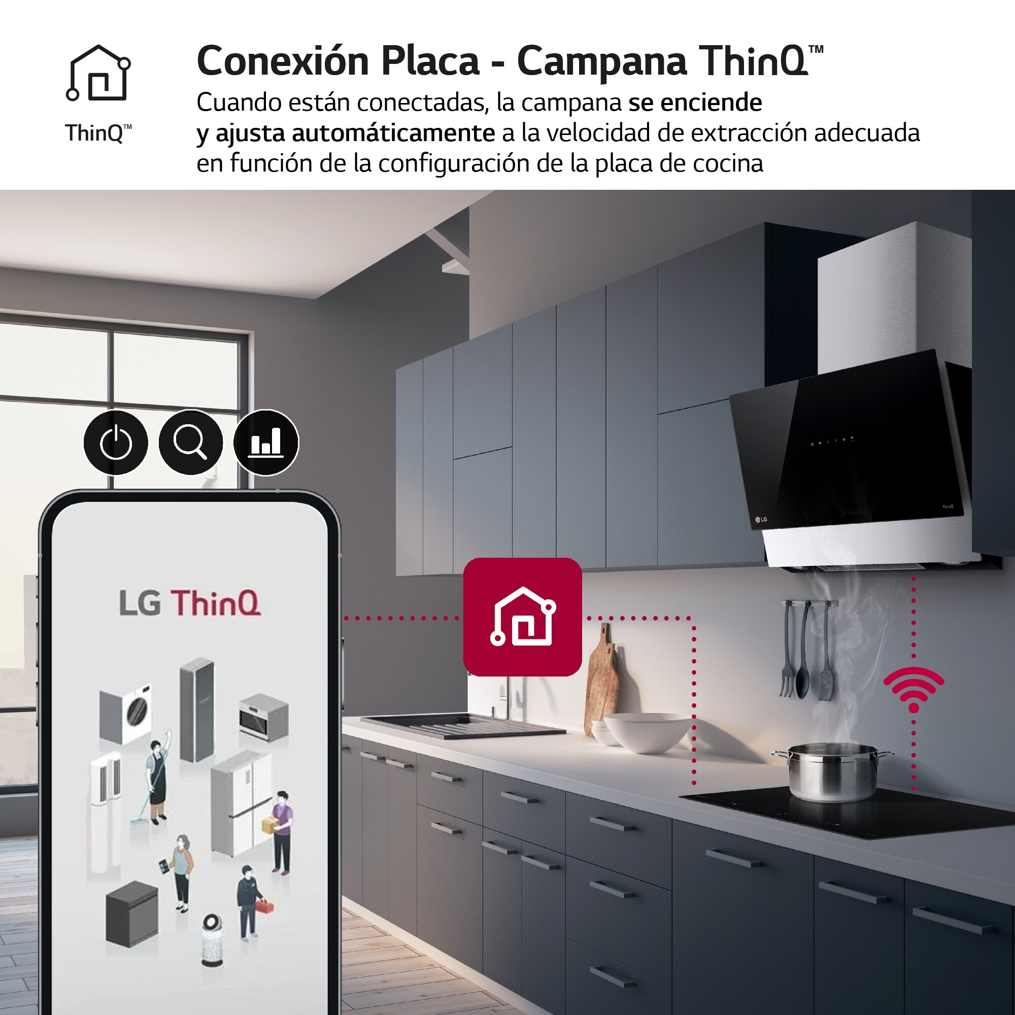 Placa de inducción LG con 4 zonas, 80cm- CI5Z3025BN Negro-8