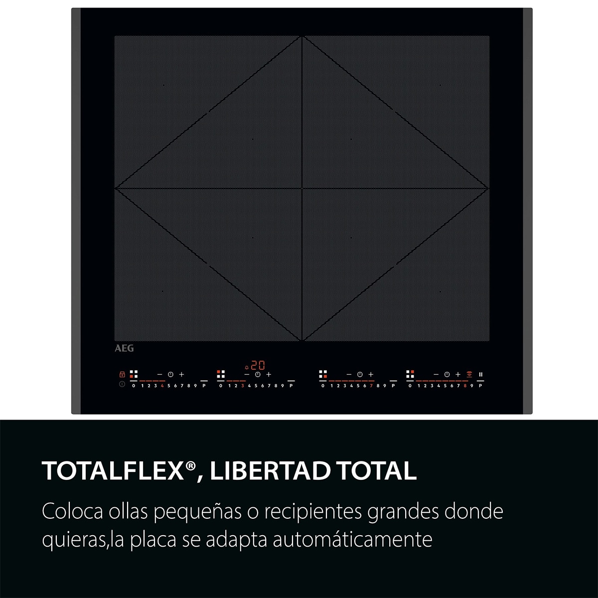 Placa inducción AEG con 4 zonas de cocción - TR64IT00FB Negro-3