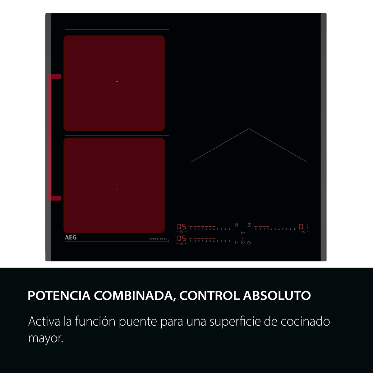 Placa inducción AEG con 3 zonas de cocción - TI63IQ1BFB Negro-3