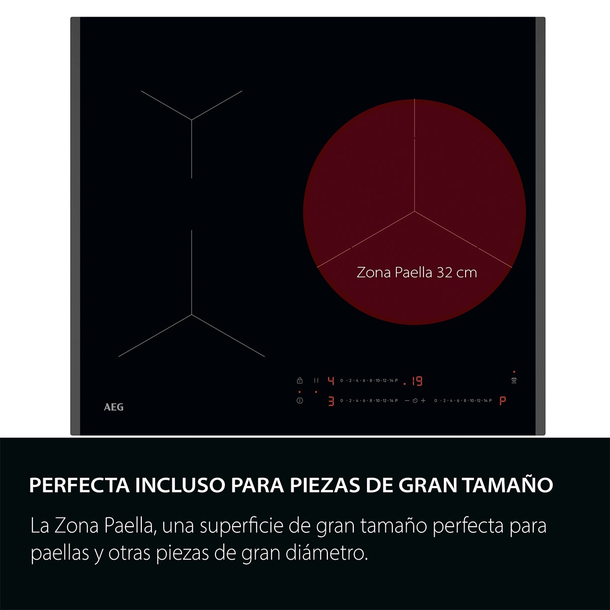 Placa inducción AEG con 3 zonas de cocción - TO63IV0FFB Negro-3