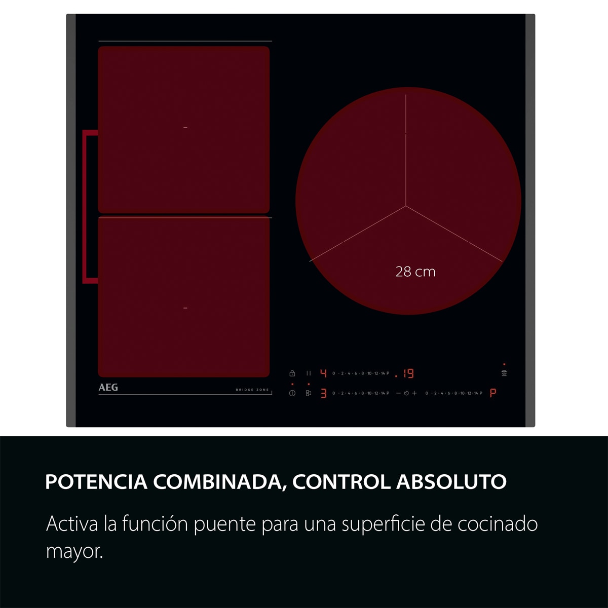 Placa inducción AEG con 3 zonas de cocción - TO63IQ0FFB Negro-6