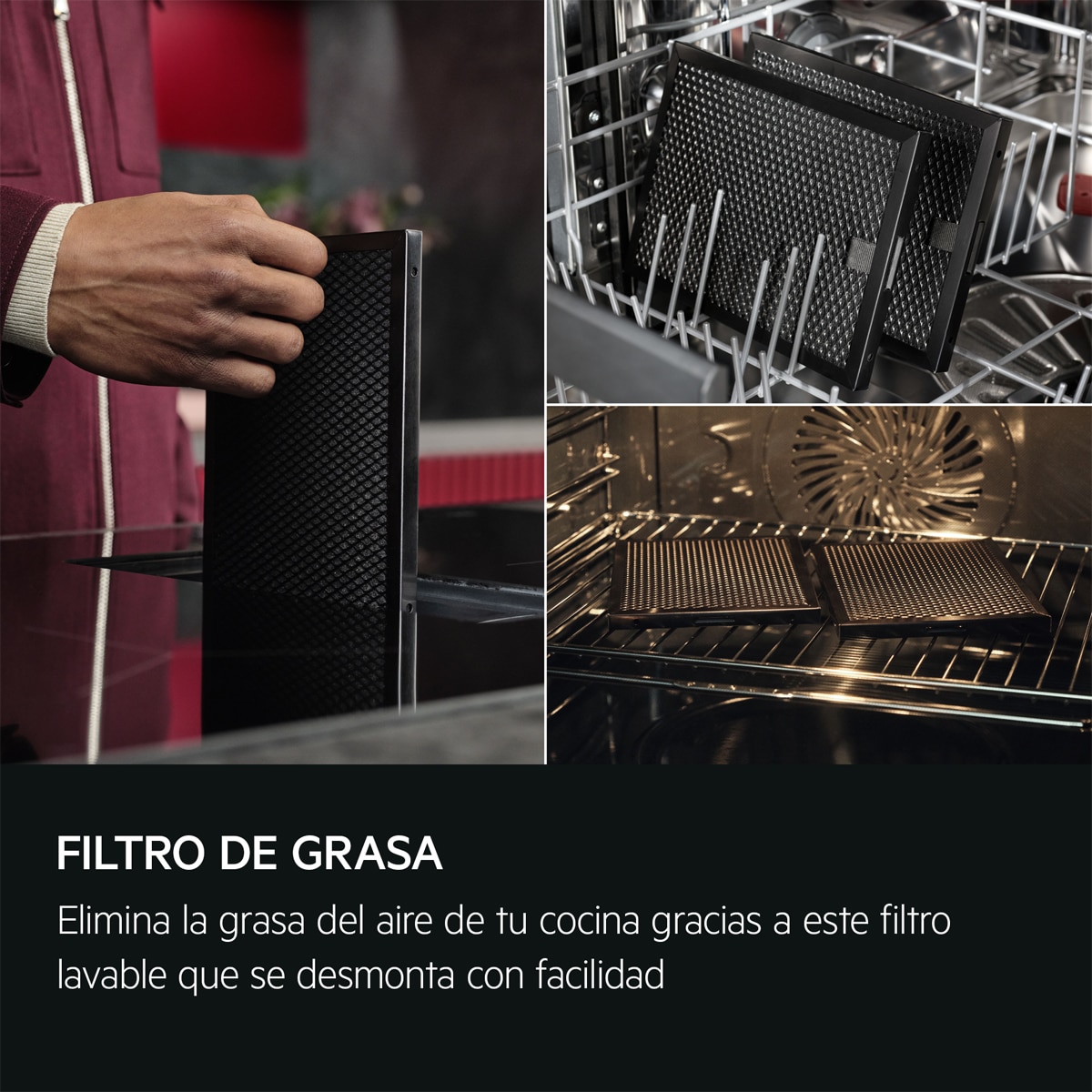 Placa inducción con campana integrada AEG con 4 zonas de cocción - TH84CB03FB Negro-6