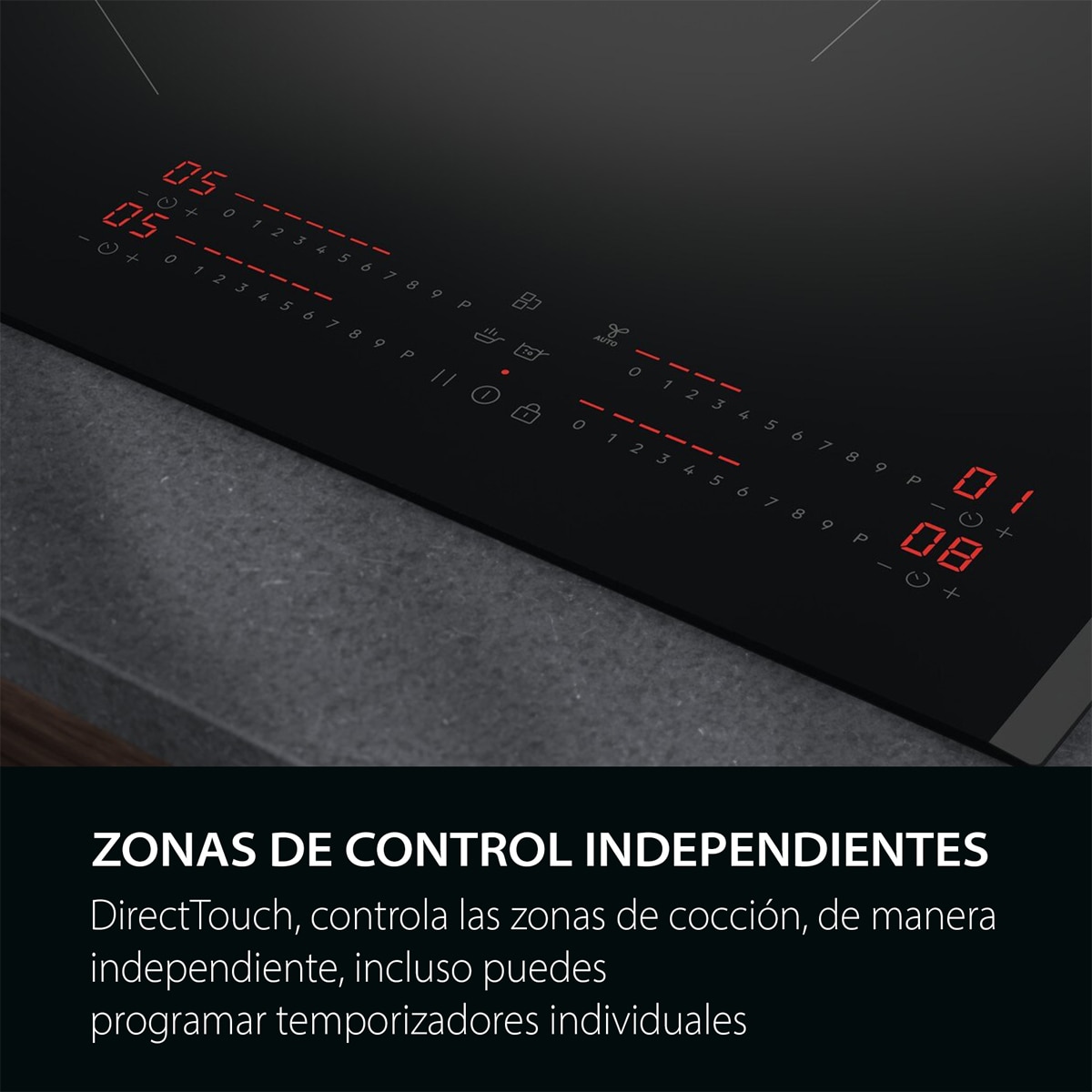 Placa de Indução AEG TI84IB30FB de 4 Zonas - Preto Preto-5