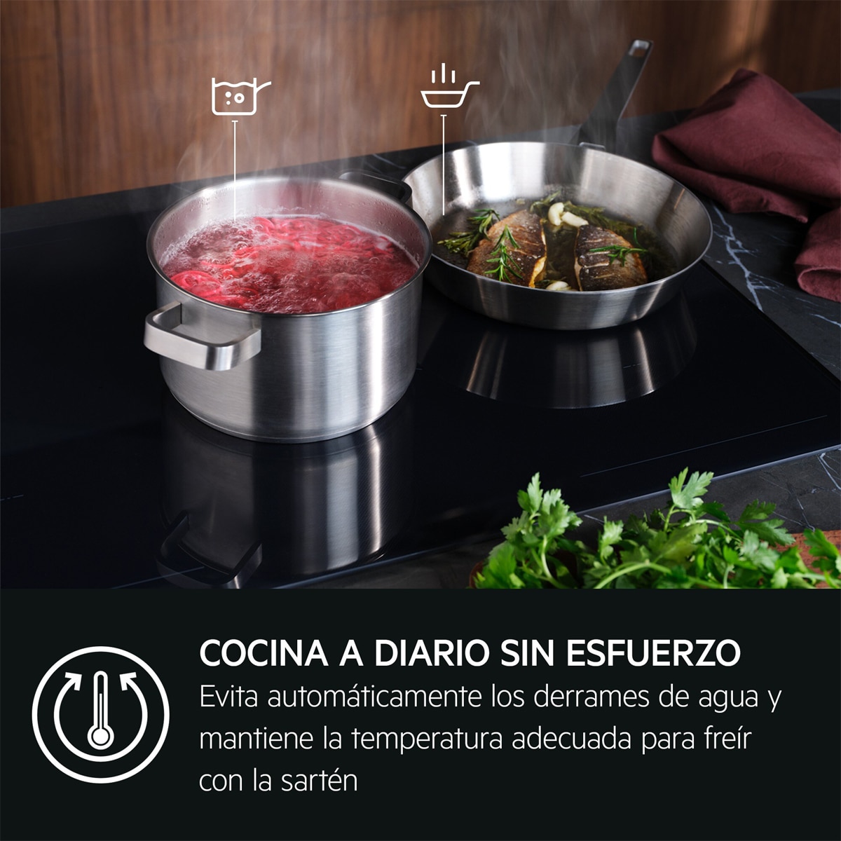 Placa de Indução AEG TI84IB30FB de 4 Zonas - Preto Preto-6