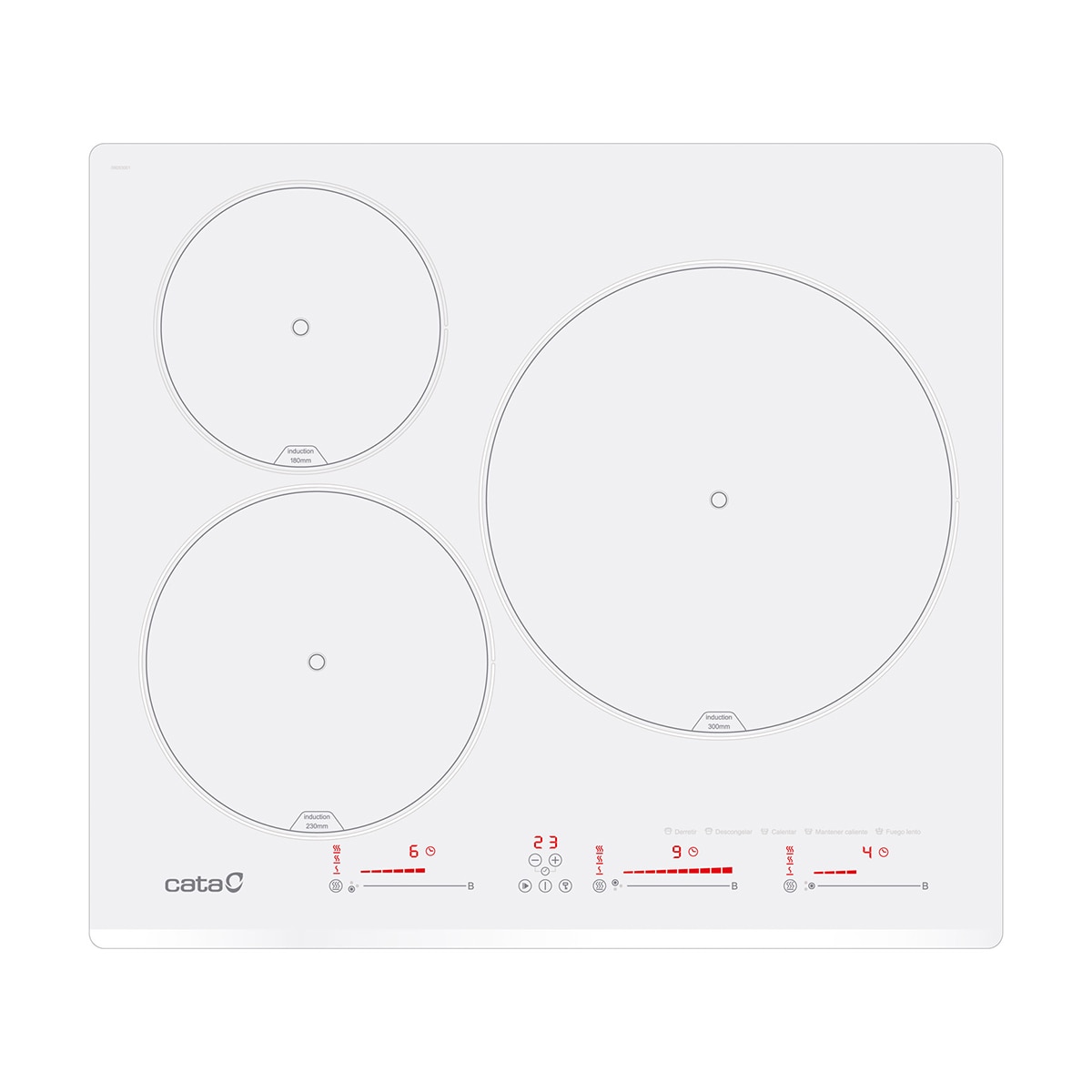 Imagen 0 de Placa inducción Cata con 3 zonas de cocción -  6003 E2 WH Blanco