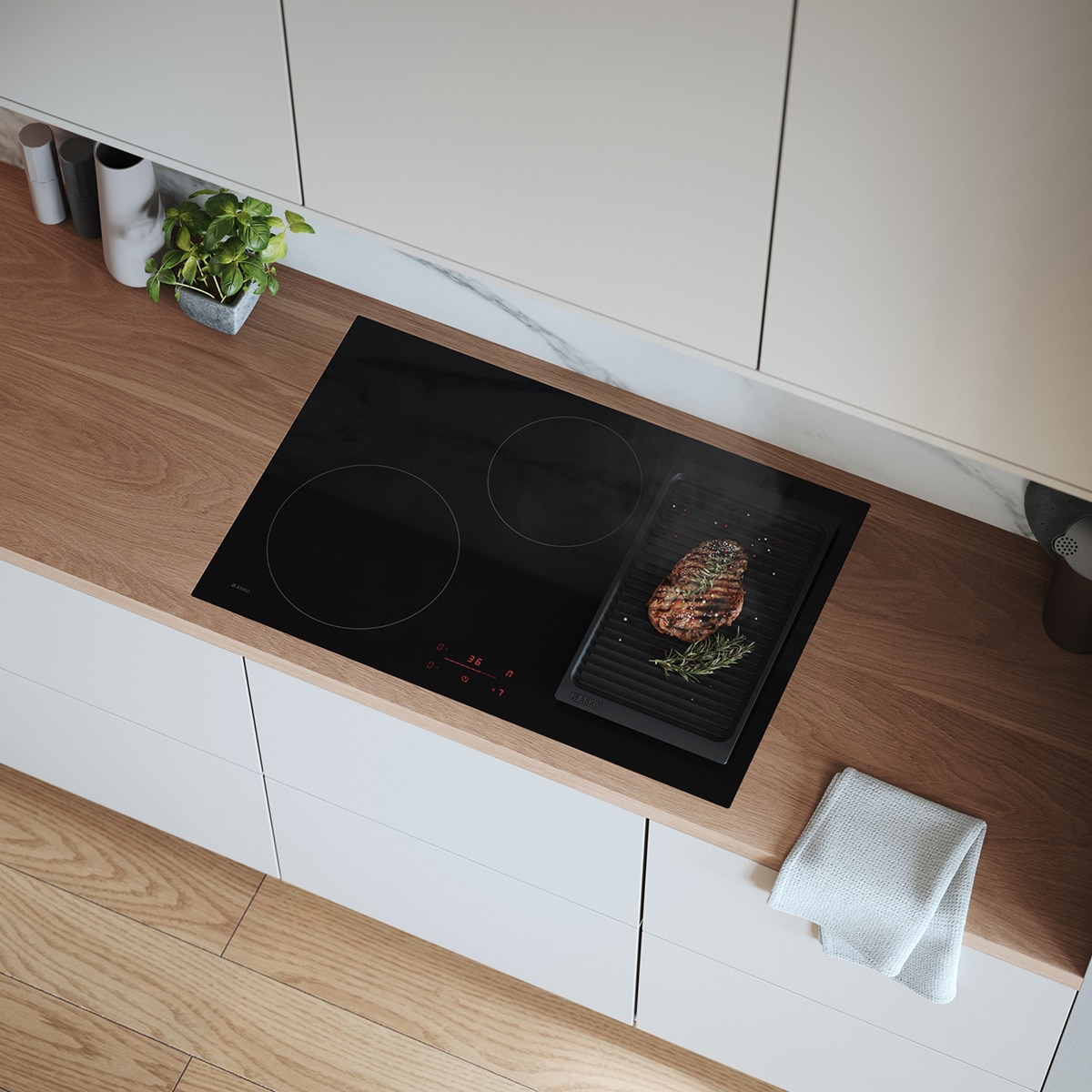 Placa inducción Asko 4 zonas de cocción - HI2842FBG1 Cristal negro-3