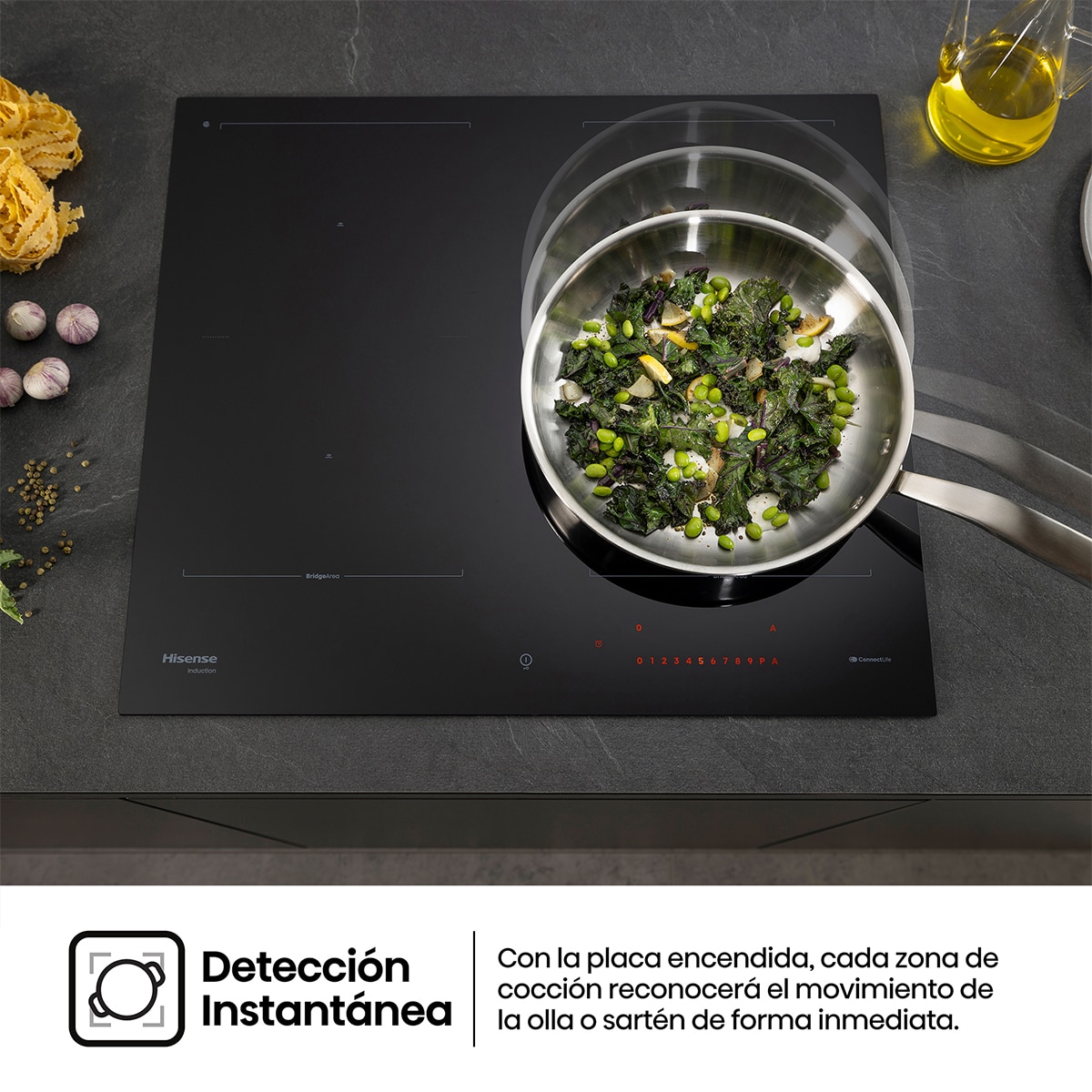 Placa inducción Hisense con 4 zonas flex - HI6443BSCWF Negro-7