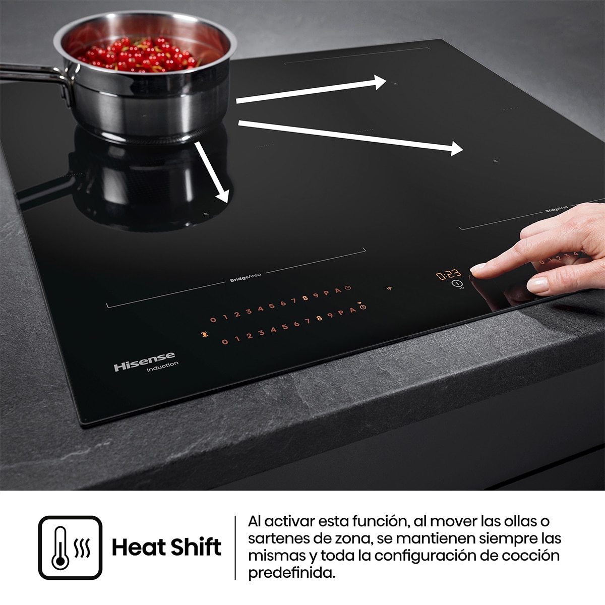 Placa inducción Hisense con 4 zonas flex - HI6443BSCWF · Hisense
