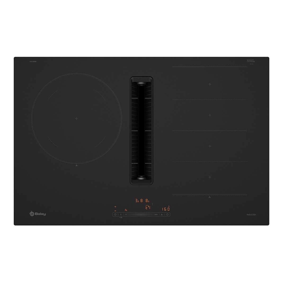 Balay – Placa de inducción con extractor integrado Balay, 80 cm, Sin marco inoxidable – 3EBC989MH.