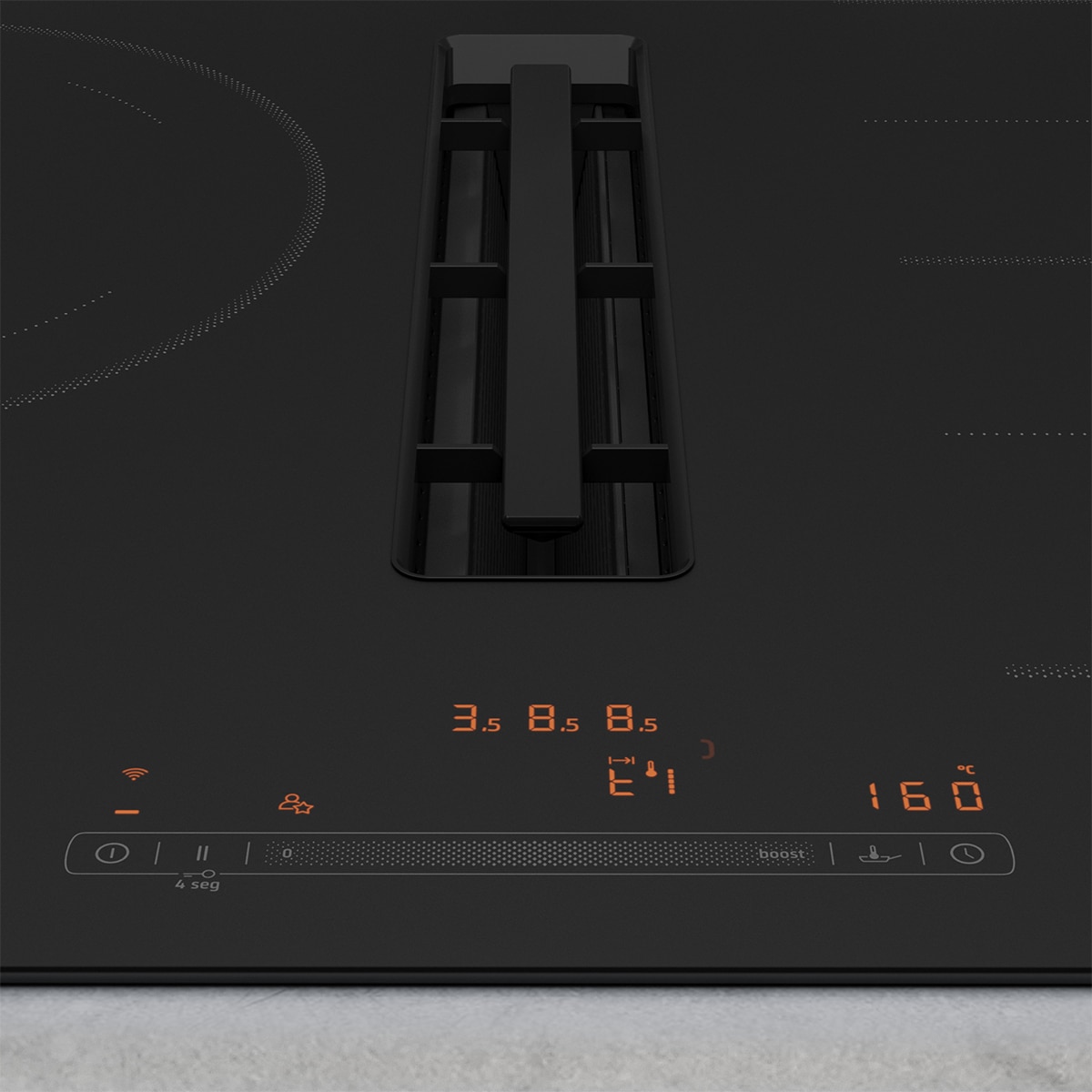 Placa de inducción con extractor integrado Balay, 80 cm, Sin marco inoxidable - 3EBC989MH Negro-3