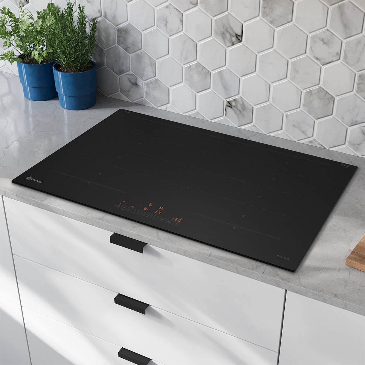 Placa de inducción Balay, 80 cm, Control placa-campana, Negro - 3EB980MH Negro-2