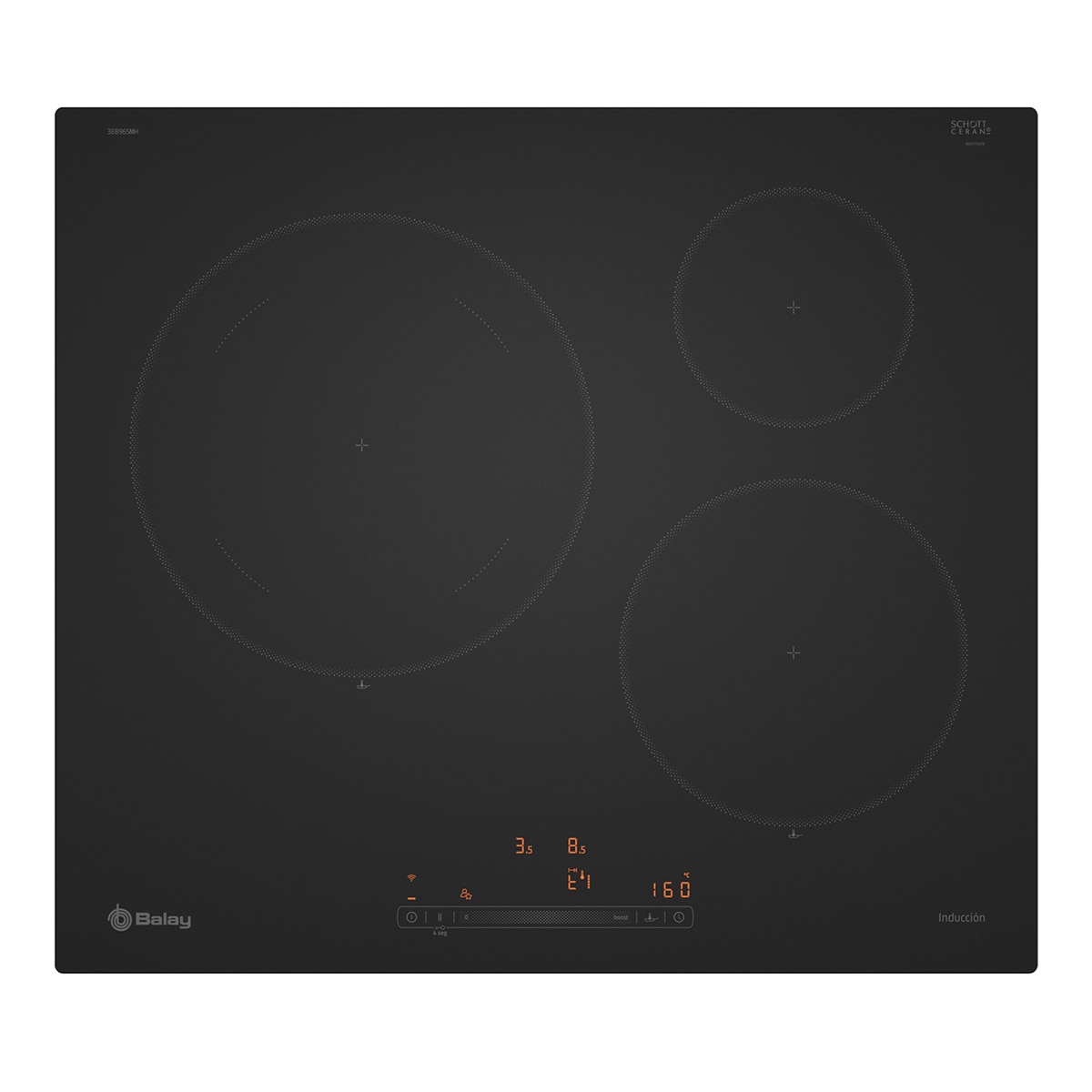 Imagen 0 de Placa de inducción Balay, 60 cm, Control de temperatura del aceite, Negro - 3EB965MH