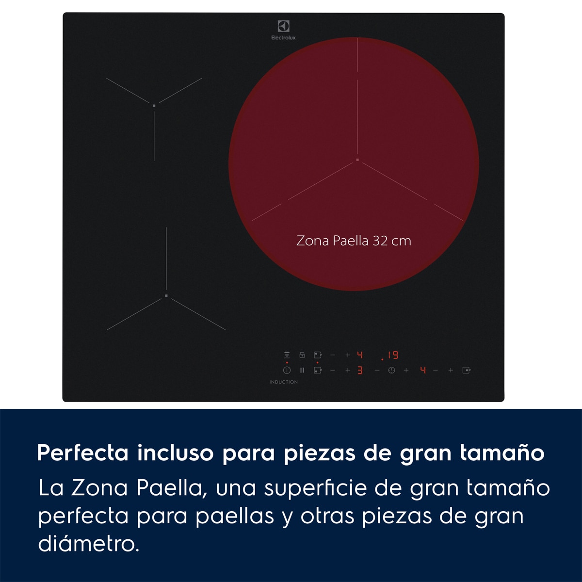 Placa de inducción Electrolux con 3 zonas de cocción - EIT61336CT Negro mate-5