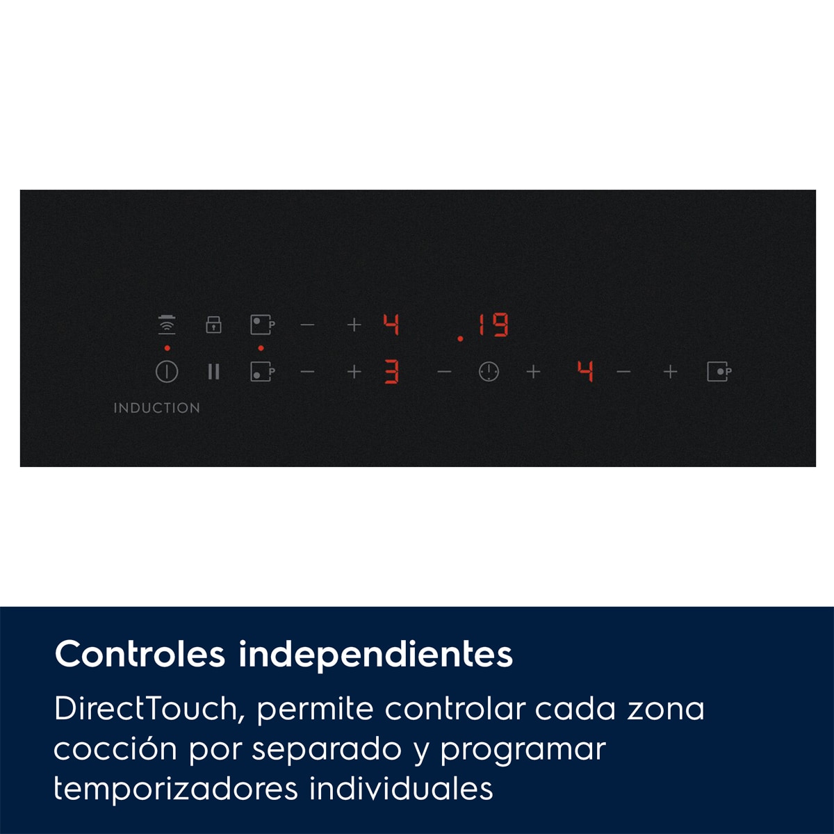 Placa de inducción Electrolux con 3 zonas de cocción - EIT61336CT Negro mate-6