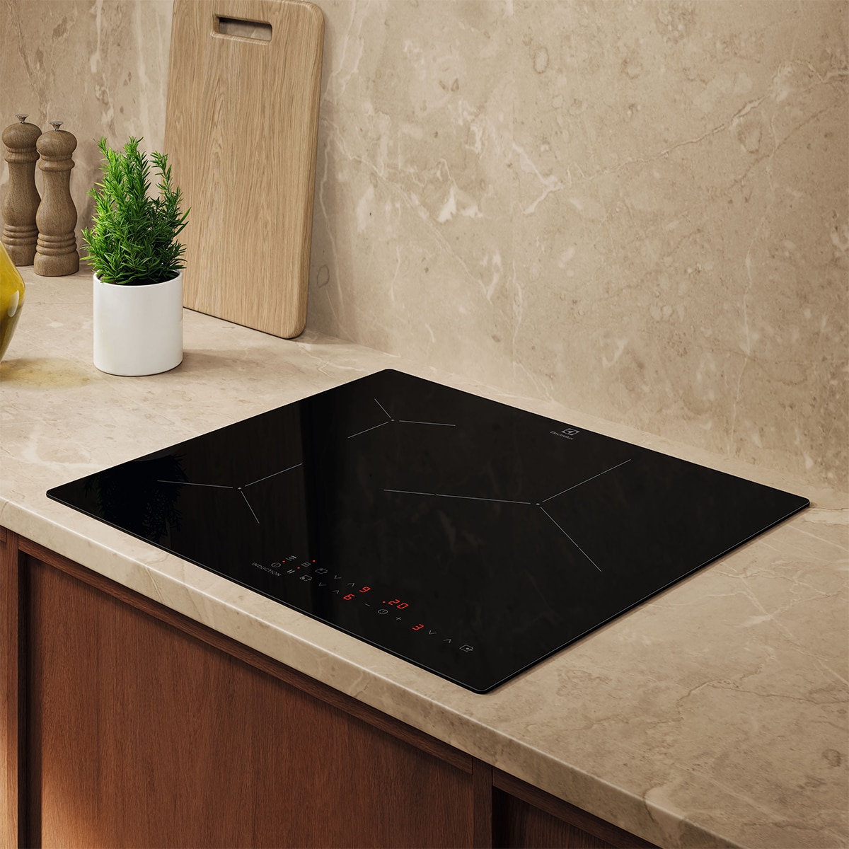 Placa de inducción Electrolux con 3 zonas de cocción - EIT61336CT Negro mate-11
