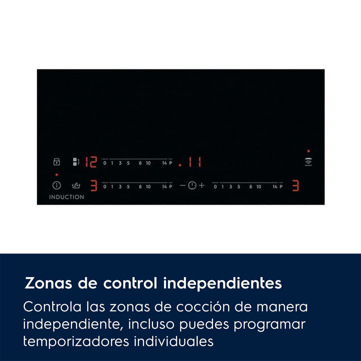 Placa de inducción Electrolux con 3 zonas de cocción - EIT61336 Negro brillo-3