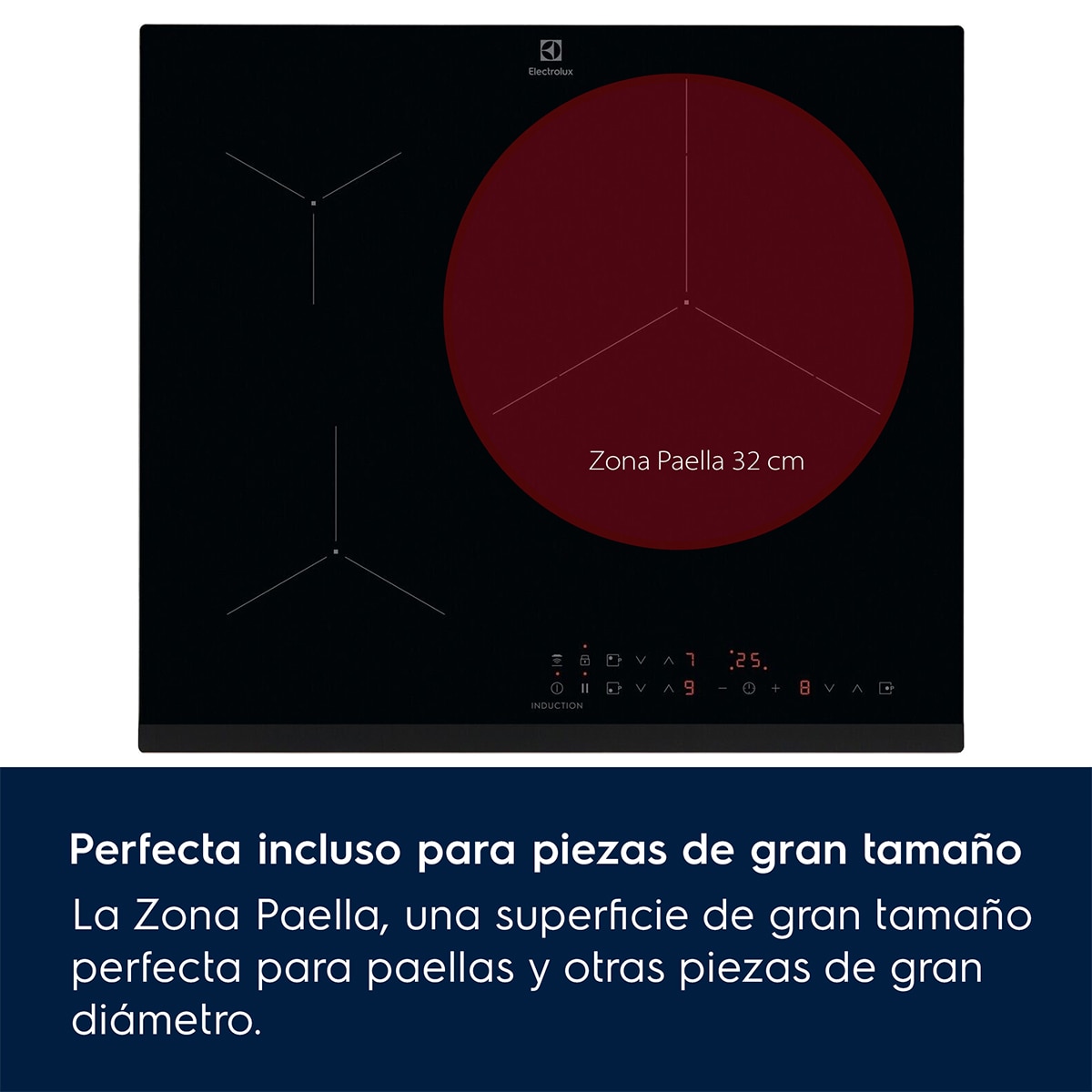 Placa de inducción Electrolux con 3 zonas de cocción - EIT61336CB Negro brillo-2