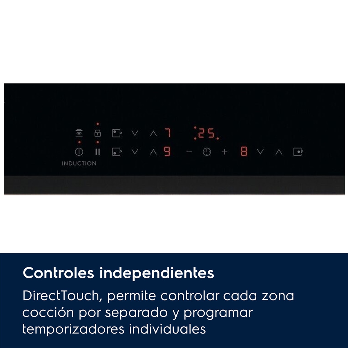 Placa de inducción Electrolux con 3 zonas de cocción - EIT61336CB Negro brillo-3