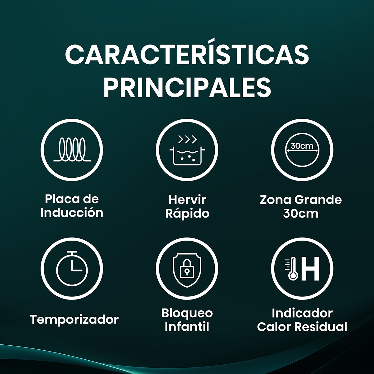 Placa de inducción Hisense con 4 zonas - HI6321MSC - Negro mate Negro mate-3