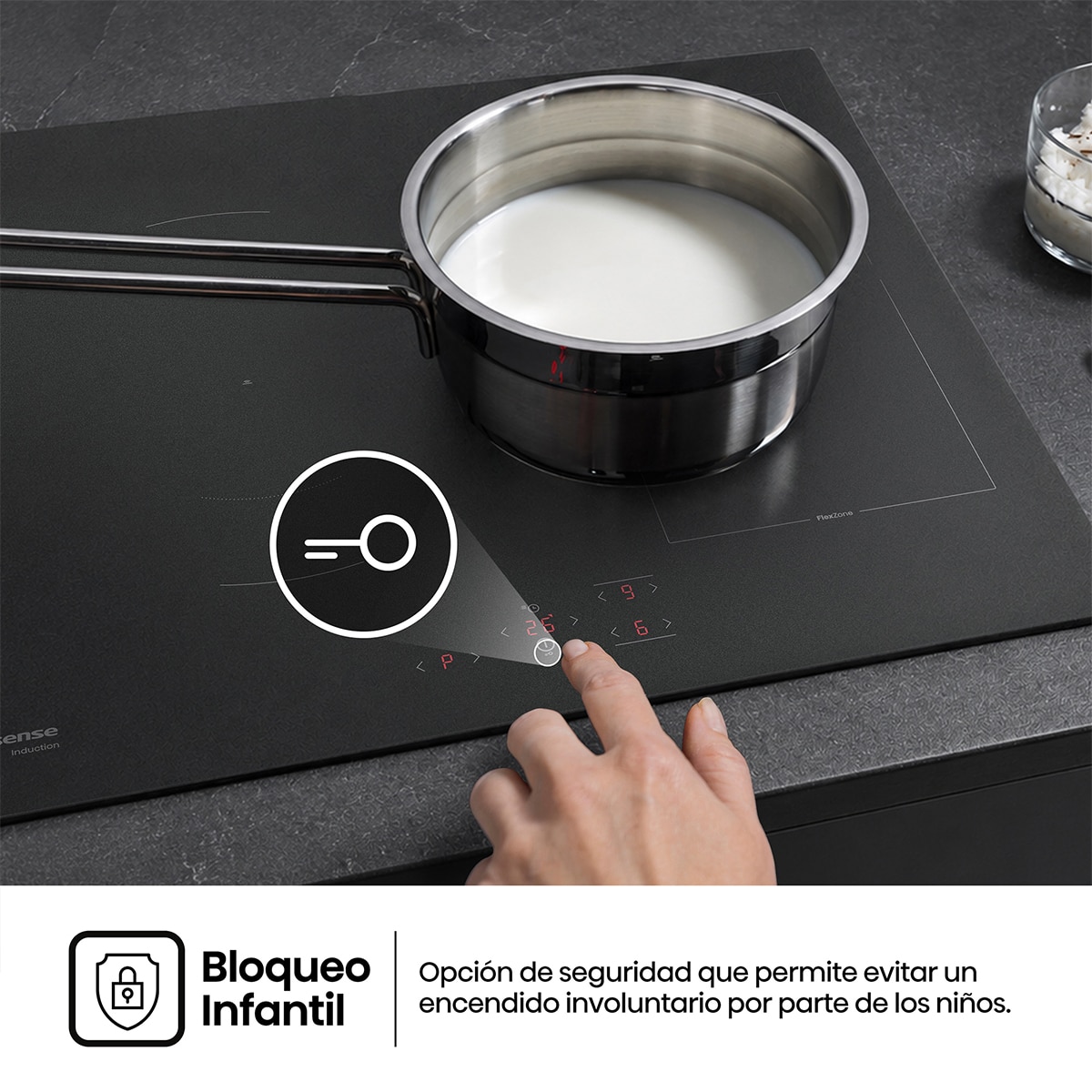 Placa de inducción Hisense con 4 zonas - HI6321MSC - Negro mate Negro mate-5