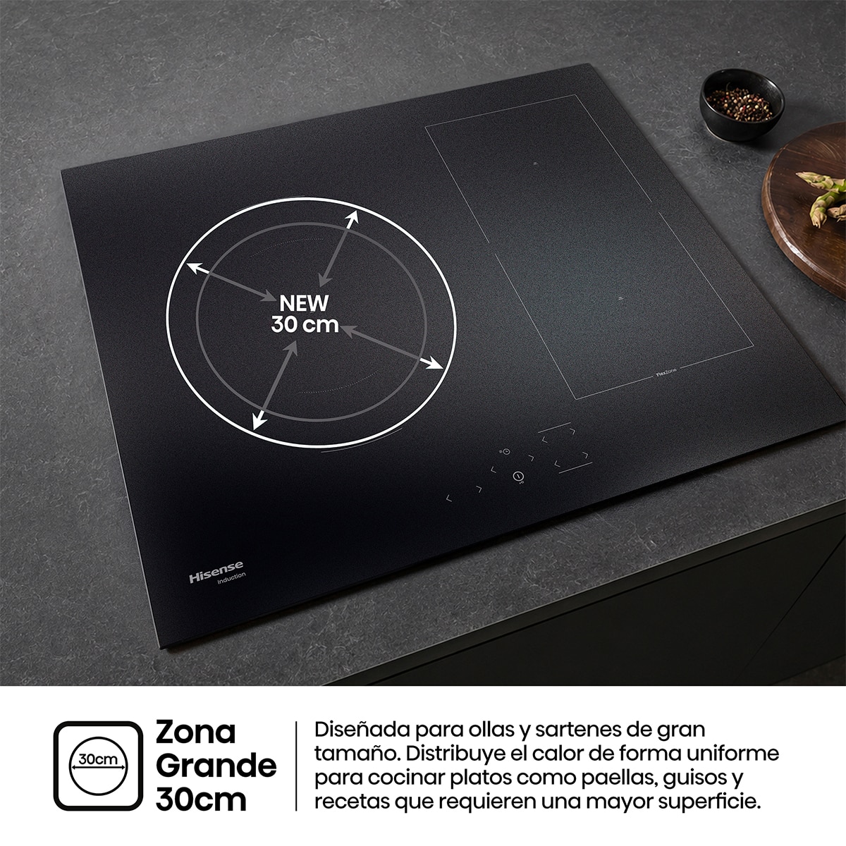 Placa de inducción Hisense con 4 zonas - HI6321MSC - Negro mate Negro mate-10