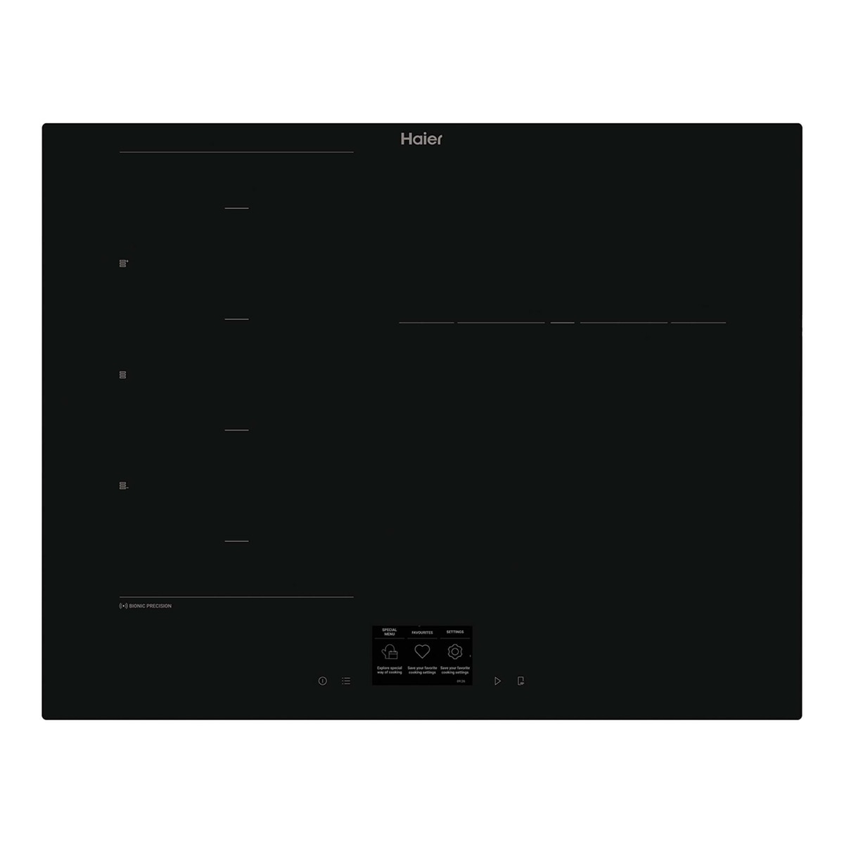 Haier - Placa de inducción Haier 65 cm con 5 zonas de cocción - HAMTCB55TFTCS.