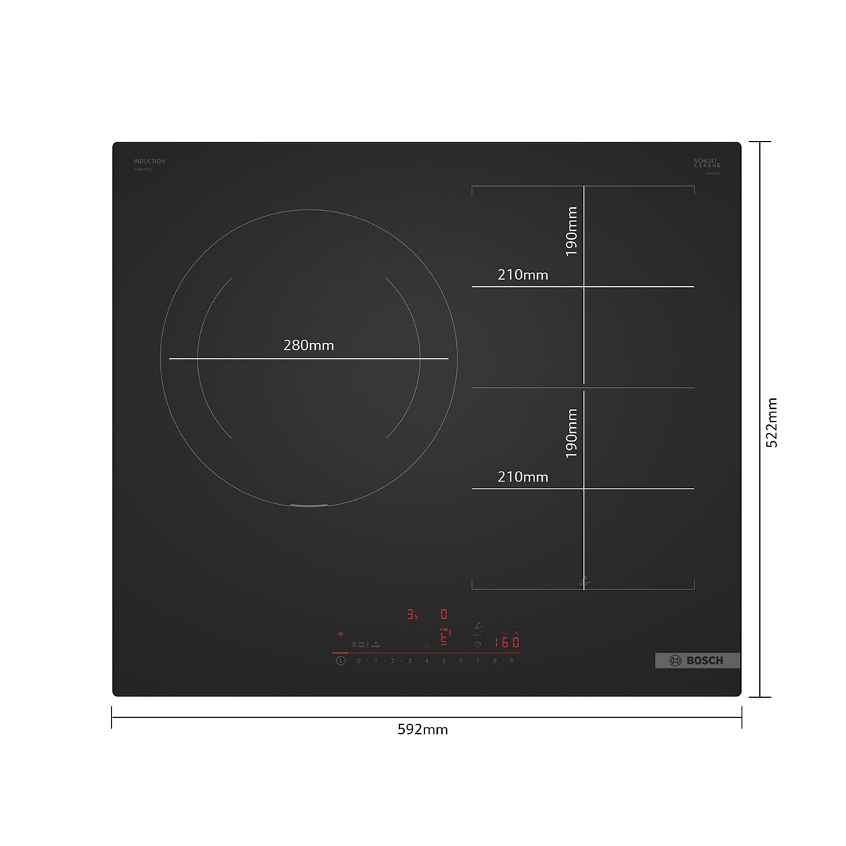 Placa de inducción Bosch, Serie 6, PerfectFry Plus - PVJ61AHC1E Negro mate-2