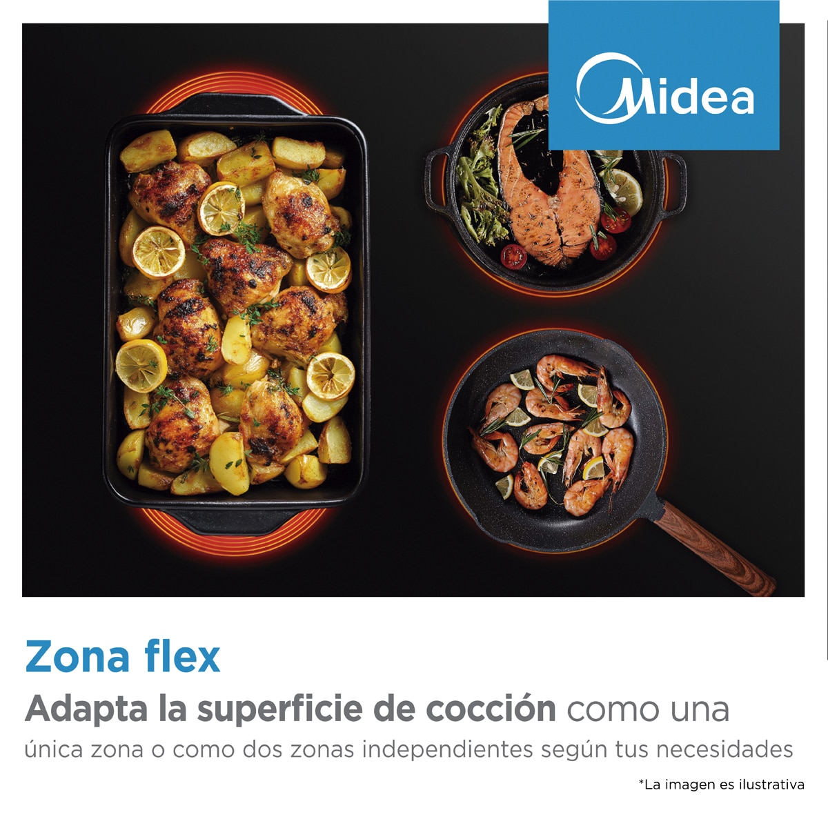 Placa de Indução Midea MIH740F98K0 com uma Zona Flex - Preto Preto-4