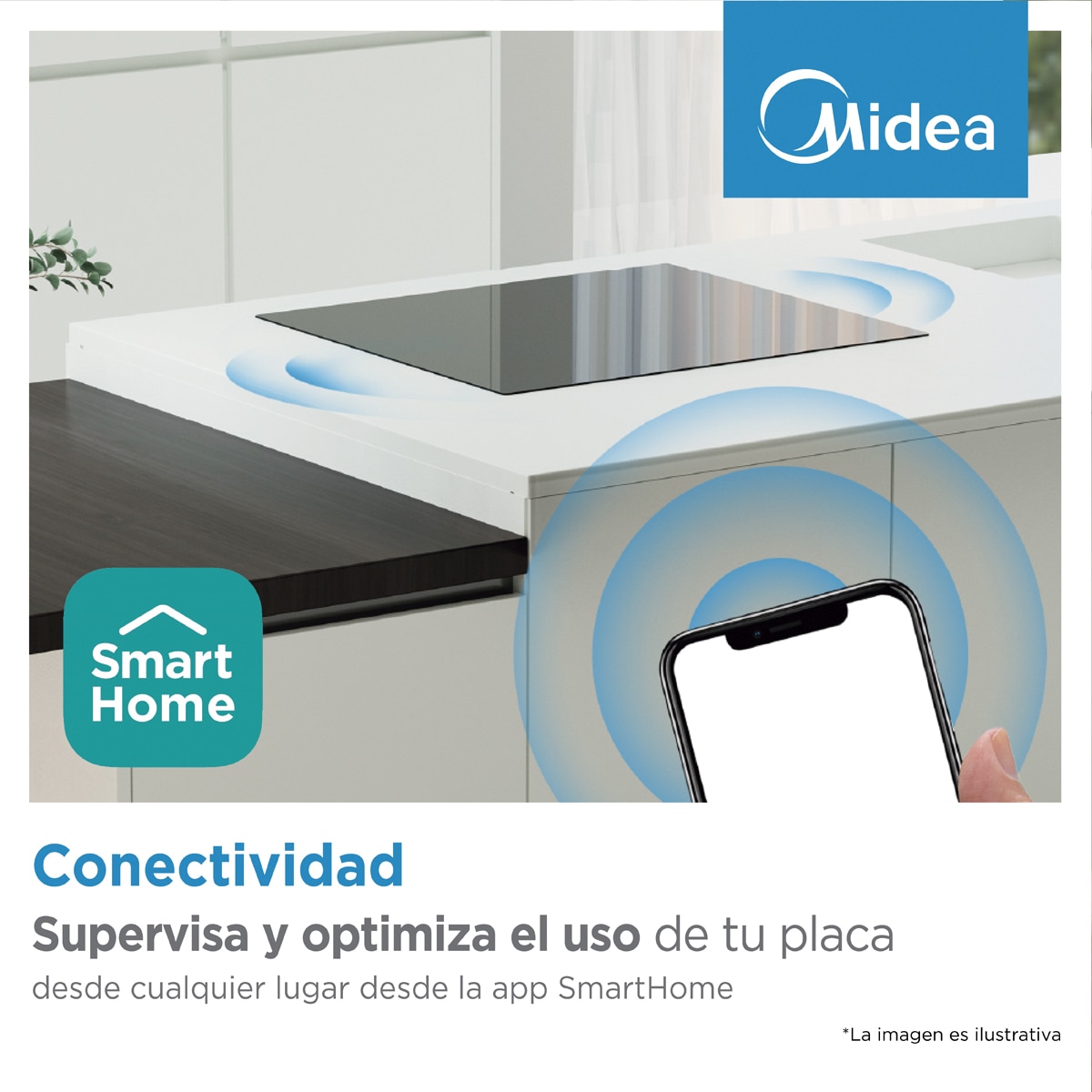 Placa de Indução Midea MIH743E325GK com 3 Zonas - Preto Preto-5