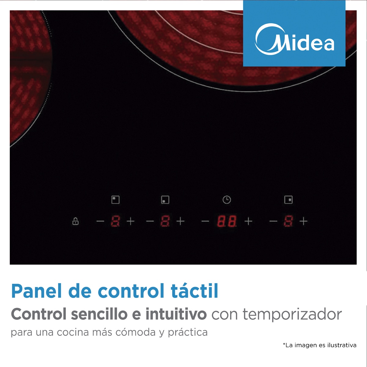 Placa de Indução Midea MIH743E325GK com 3 Zonas - Preto Preto-6