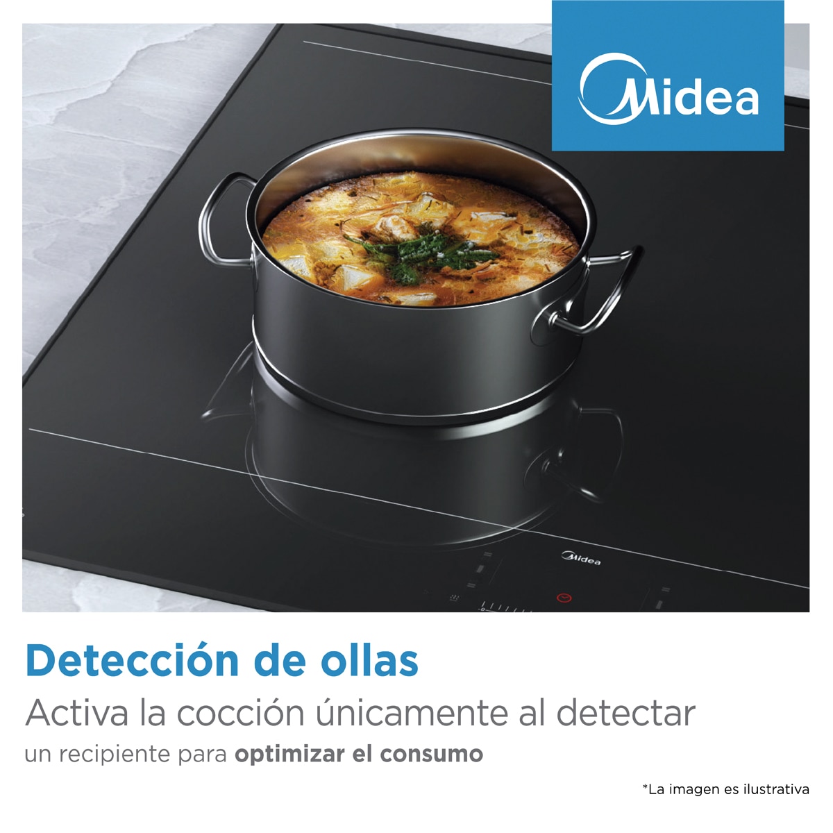 Placa de Indução Midea MIH743E325GK com 3 Zonas - Preto Preto-10