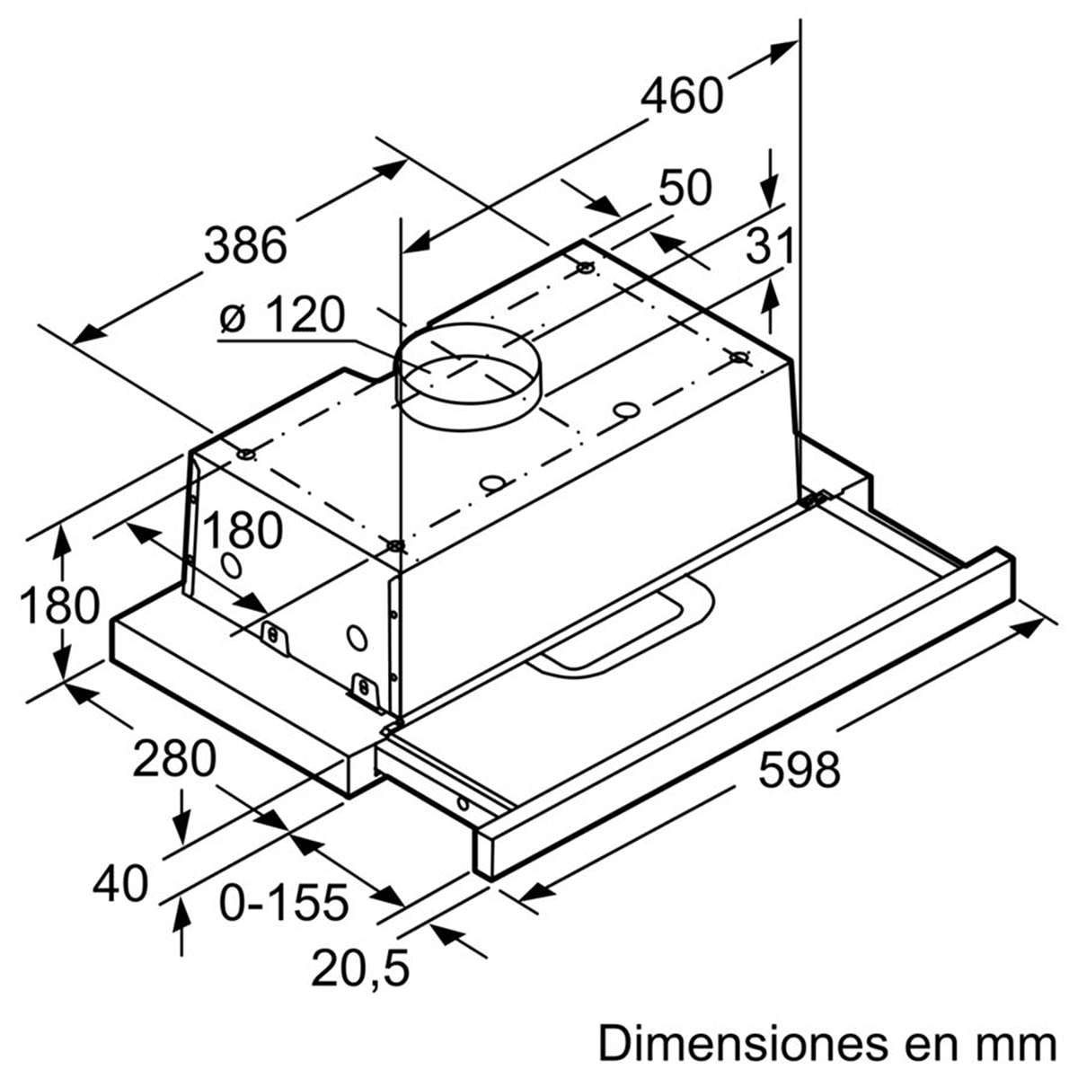 Campana telescópica Balay iluminación LED - 3BT263MX Acero Inox-2