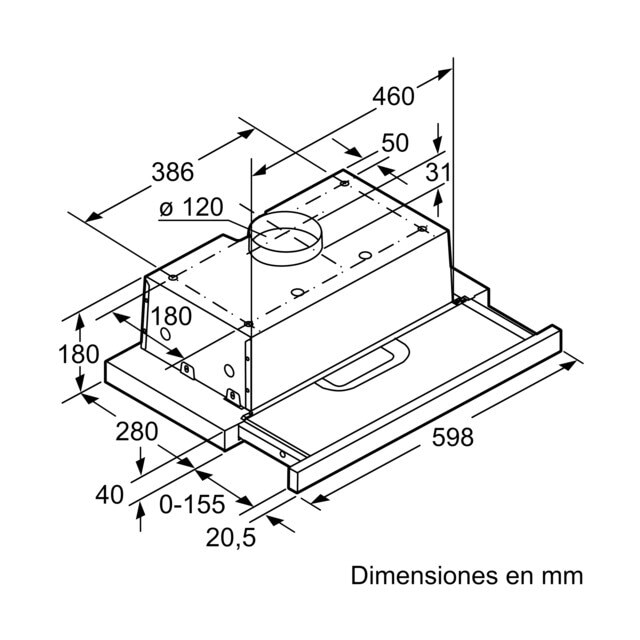 Campana telescópica Balay iluminación LED - 3BT262MX Metálico-2