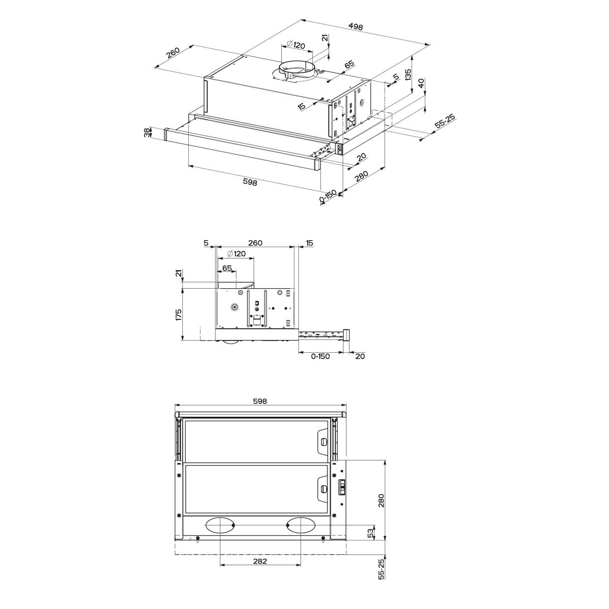Campana telescópica Beko 3 niveles de potencia - CTB 6407 W Blanco-6