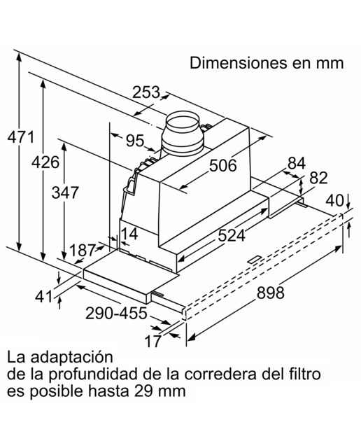 Campana telescópica Siemens 4 potencias de extracción - LI97SA531 Acero-2