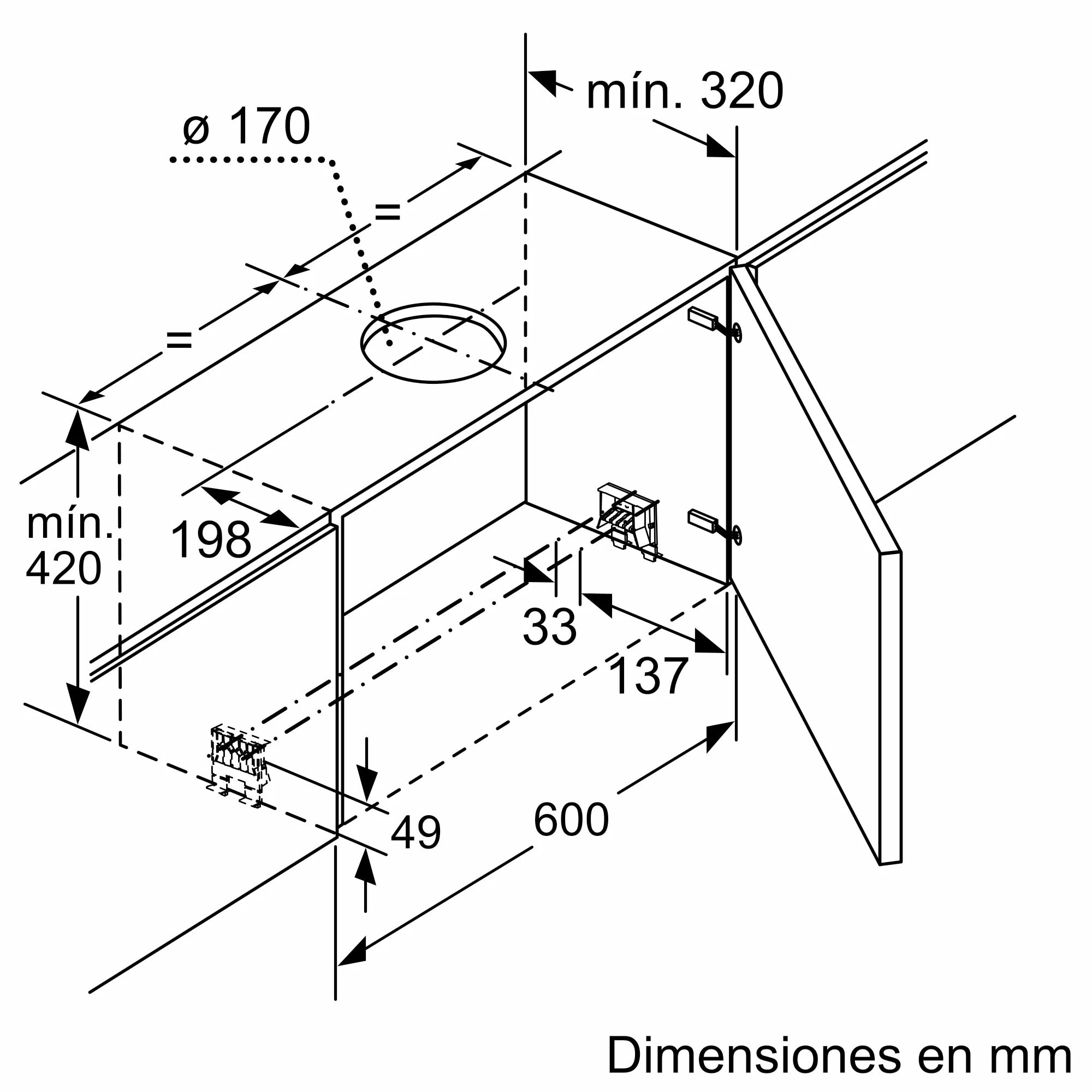 Exaustor Telescópico Encastrável Bosch Série 8 DFS067K51 com 5 Velocidades e de 60 cm - Inox Aço inoxidável-6